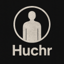Huchr logo with beige textured human figure icon